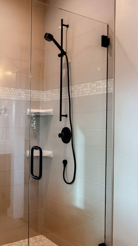 Black Frame Frameless Shower